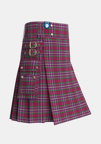 Utility_Lendrum_Lyon_version_Tartan_3366_kilt_side_image_with_pleated_design_and_adjustable_buckles_for_men