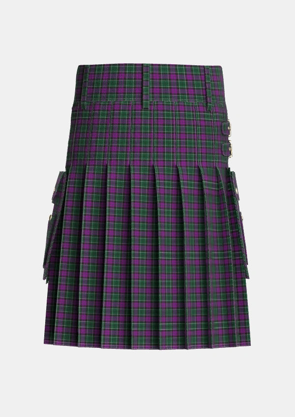 Utility_Lennie_Tartan_725_kilt_back_image_with_pleated_design_and_adjustable_buckles_for_men