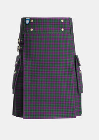 Utility_Lennie_Tartan_725_kilt_front_image_with_pleated_design_and_adjustable_buckles_for_men