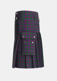 Utility_Lennie_Tartan_725_kilt_left_image_with_pleated_design_and_adjustable_buckles_for_men