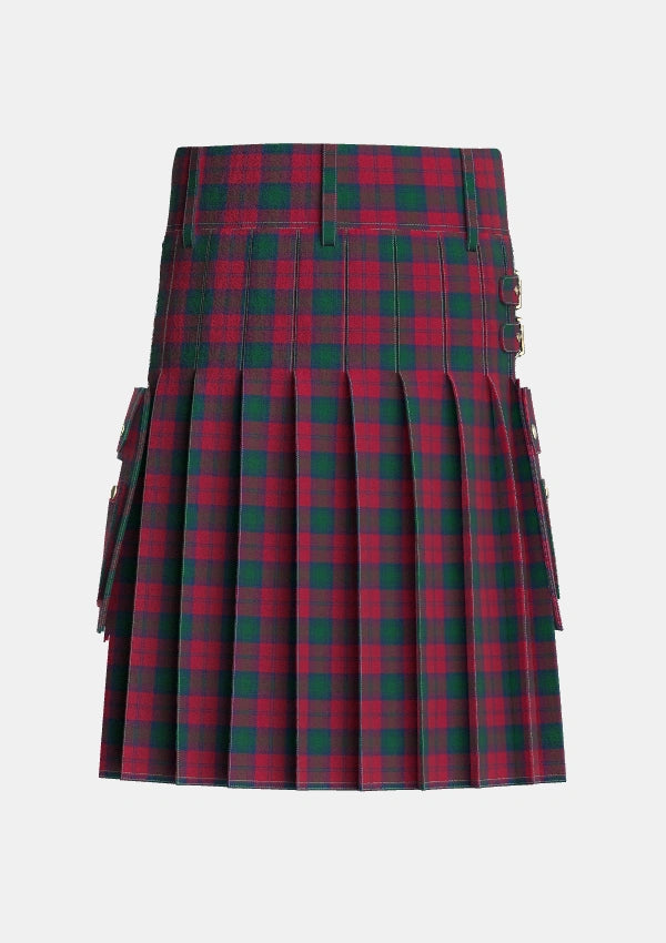 Utility_Lindsay_2_Tartan_704_kilt_back_image_with_pleated_design_and_adjustable_buckles_for_men