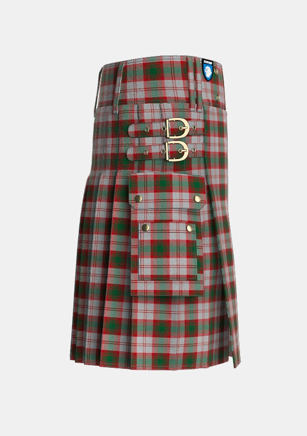 Utility_Lindsay_Dress_Red_Tartan_992_kilt_right_image_with_pleated_design_and_adjustable_buckles_for_men