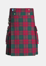 Utility_Lindsay_tartan_kilt_front_image_with_pleated_design_and_adjustable_buckles_for_men