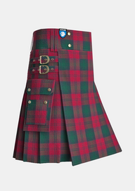 Utility_Lindsay_tartan_kilt_side_image_with_pleated_design_and_adjustable_buckles_for_men