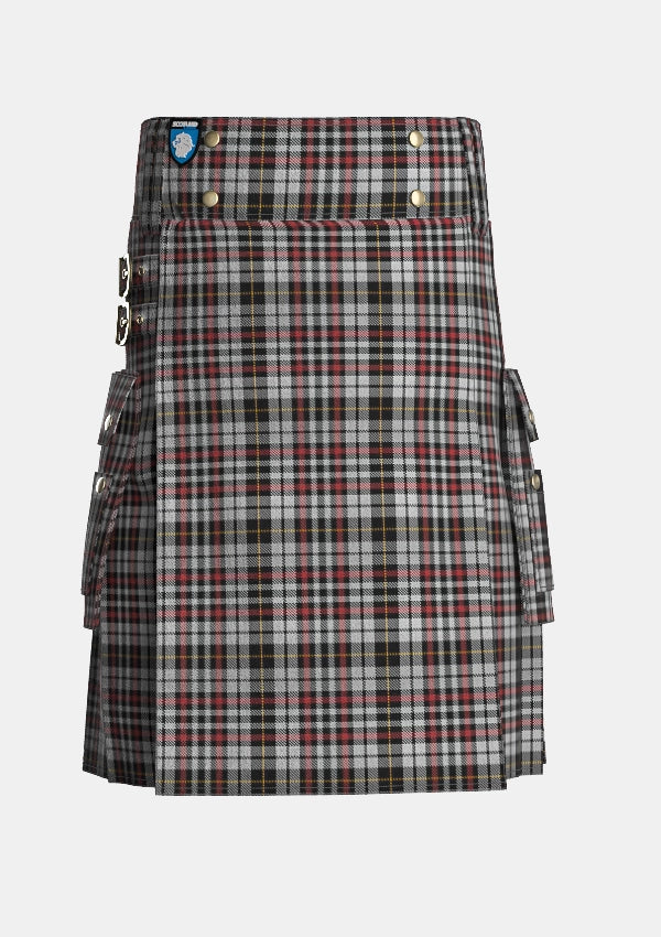 Utility_Little_Arisaid_Tartan_4137_kilt_front_image_with_pleated_design_and_adjustable_buckles_for_men