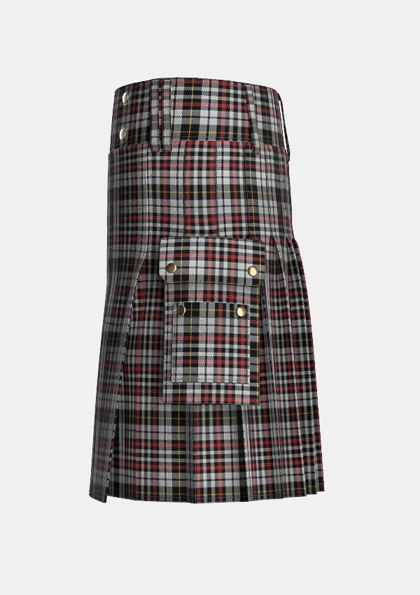 Utility_Little_Arisaid_Tartan_4137_kilt_left_image_with_pleated_design_and_adjustable_buckles_for_men