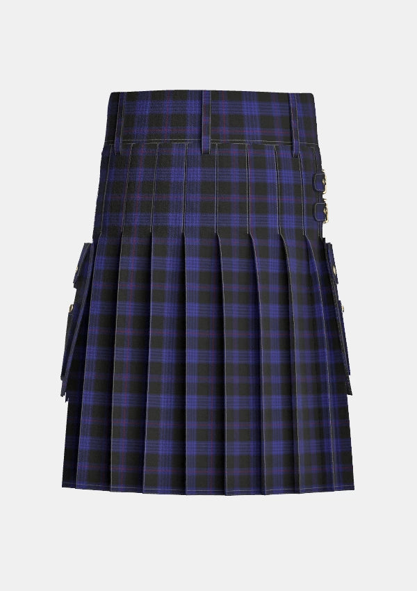Utility_Little_Hunting_Tartan_7229_kilt_back_image_with_pleated_design_and_adjustable_buckles_for_men