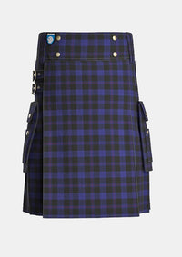 Utility_Little_Hunting_Tartan_7229_kilt_front_image_with_pleated_design_and_adjustable_buckles_for_men