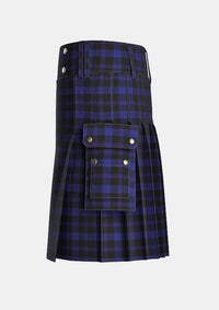 Utility_Little_Hunting_Tartan_7229_kilt_left_image_with_pleated_design_and_adjustable_buckles_for_men