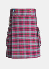Utility_Little_of_Morton_Rigg_tartan_2349_kilt_front_image_with_pleated_design_and_adjustable_buckles_for_men