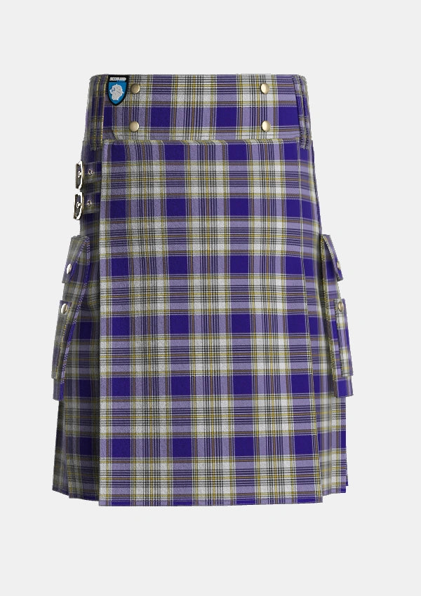 Utility_Livingstone_Dress_Tartan_650_kilt_front_image_with_pleated_design_and_adjustable_buckles_for_men