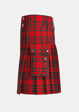 Utility_Livingstone_tartan_895_kilt_left_image_with_pleated_design_and_adjustable_buckles_for_men
