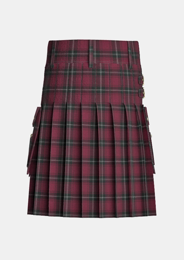Utility_Llewellen_of_Wales_Tartan_5759_kilt_back_image_with_pleated_design_and_adjustable_buckles_for_men