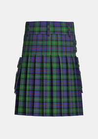 Utility_Loch_Carron_tartan_731_kilt_back_image_with_pleated_design_and_adjustable_buckles_for_men