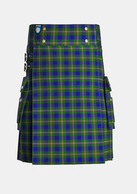 Utility_Loch_Tay_Tartan_10384_kilt_front_image_with_pleated_design_and_adjustable_buckles_for_men