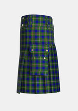 Utility_Loch_Tay_Tartan_10384_kilt_left_image_with_pleated_design_and_adjustable_buckles_for_men