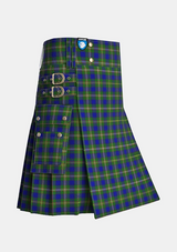 Utility_Loch_Tay_Tartan_10384_kilt_side_image_with_pleated_design_and_adjustable_buckles_for_men