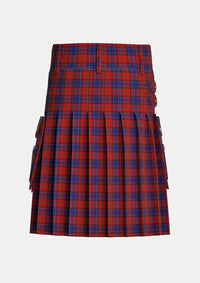 Utility_Lochcarron_Dress_Tartan_5463_kilt_back_image_with_pleated_design_and_adjustable_buckles_for_men