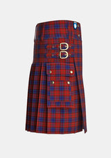 Utility_Lochcarron_Dress_Tartan_5463_kilt_right_image_with_pleated_design_and_adjustable_buckles_for_men