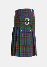 Utility_Logan_1831_Tartan_490_kilt_right_image_with_pleated_design_and_adjustable_buckles_for_men