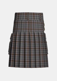 Utility_Lomond_Mist_tartan_10442_kilt_back_image_with_pleated_design_and_adjustable_buckles_for_men