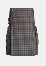 Utility_Lomond_Mist_tartan_10442_kilt_front_image_with_pleated_design_and_adjustable_buckles_for_men