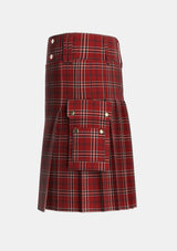 Utility_Lougheed_Tartan_5932_kilt_left_image_with_pleated_design_and_adjustable_buckles_for_men