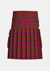Utility_Lovat_or_Fraser_Tartan_400_kilt_back_image_with_pleated_design_and_adjustable_buckles_for_men