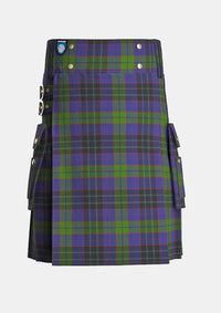 Utility_Lumsden_Hunting_tartan_2366_kilt_front_image_with_pleated_design_and_adjustable_buckles_for_men