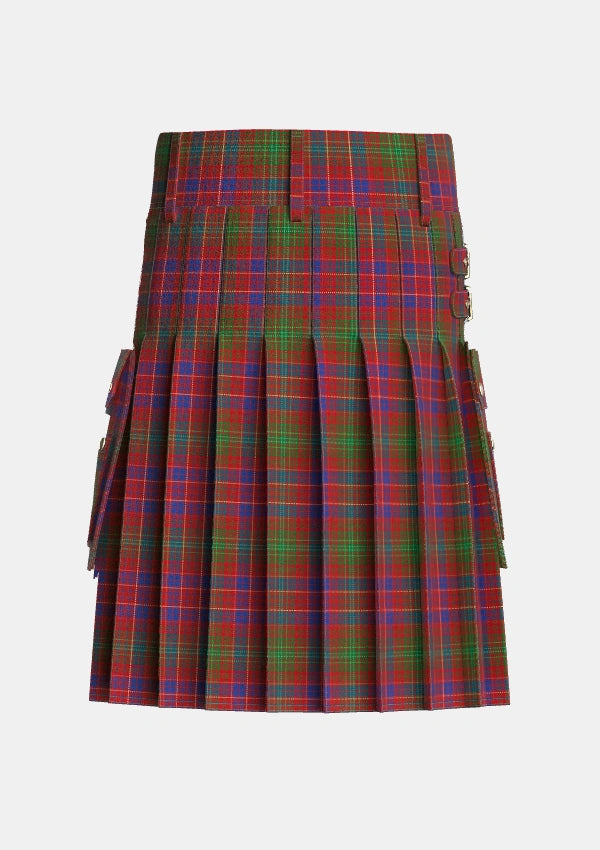 Utility_Lumsden_Short_Tartan_931_kilt_back_image_with_pleated_design_and_adjustable_buckles_for_men