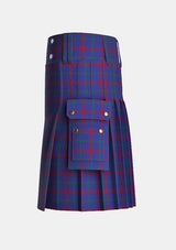 Utility_Lynch_tartan_2163_kilt_left_image_with_pleated_design_and_adjustable_buckles_for_men