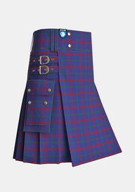 Utility_Lynch_tartan_2163_kilt_side_image_with_pleated_design_and_adjustable_buckles_for_men