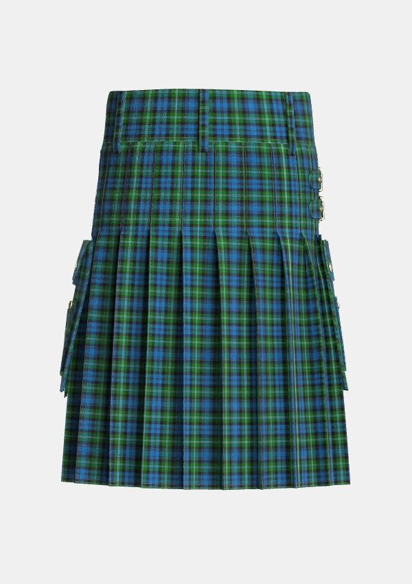 Utility_Lyon_Tartan_5517_kilt_back_image_with_pleated_design_and_adjustable_buckles_for_men