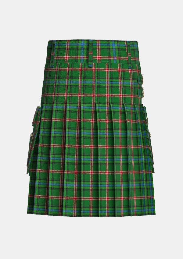 Utility_Lyons_Tartan_6515_kilt_back_image_with_pleated_design_and_adjustable_buckles_for_men