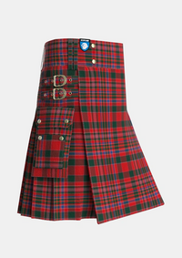 Utility_MacAlister_1831_Tartan_579_kilt_side_image_with_pleated_design_and_adjustable_buckles_for_men