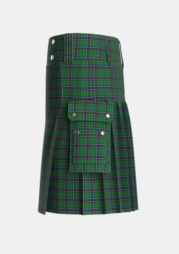 Utility_MacAlpine_1906_Tartan_1914_kilt_left_image_with_pleated_design_and_adjustable_buckles_for_men