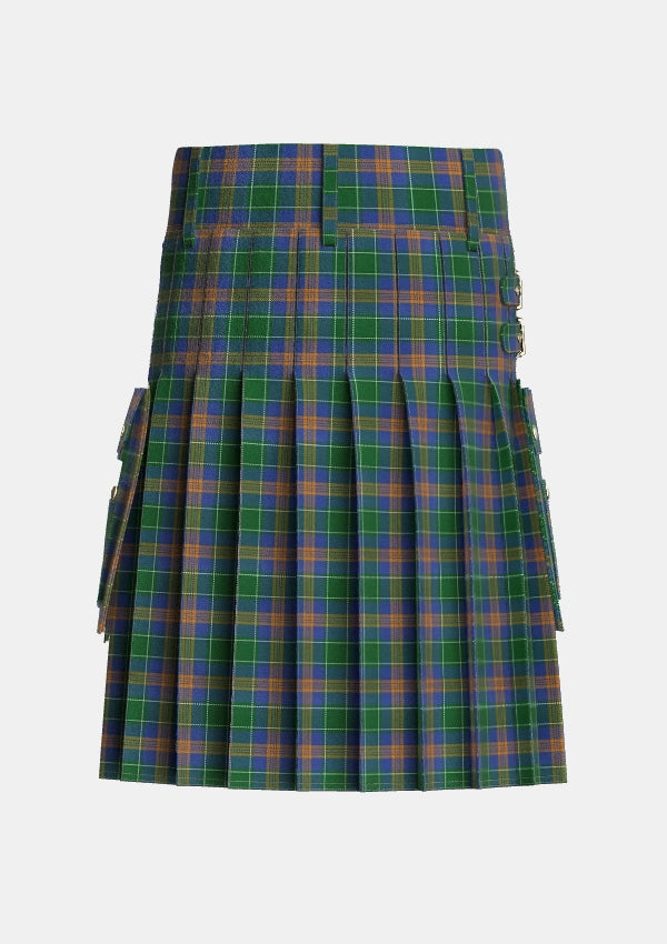 Utility_MacAuliffe_McAucliffe_Tartan_2839_kilt_back_image_with_pleated_design_and_adjustable_buckles_for_men
