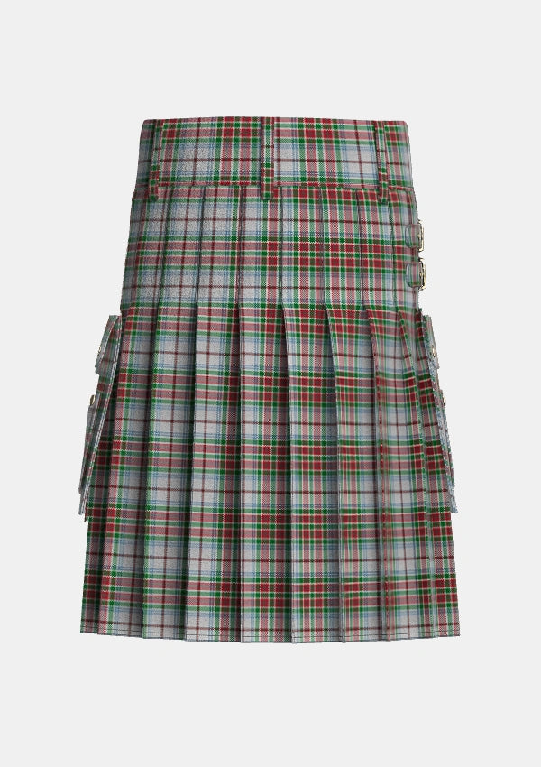 Utility_MacBean_Dress_Tartan_2415_kilt_back_image_with_pleated_design_and_adjustable_buckles_for_men