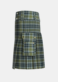 Utility_MacBean_Hunting_Tartan_13595_kilt_left_image_with_pleated_design_and_adjustable_buckles_for_men