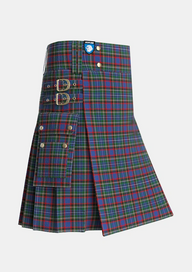 Utility_MacBeth_MacLulich_Tartan_557_kilt_side_image_with_pleated_design_and_adjustable_buckles_for_men
