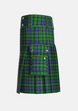 Utility_MacBride_Tartan_2144_kilt_left_image_with_pleated_design_and_adjustable_buckles_for_men