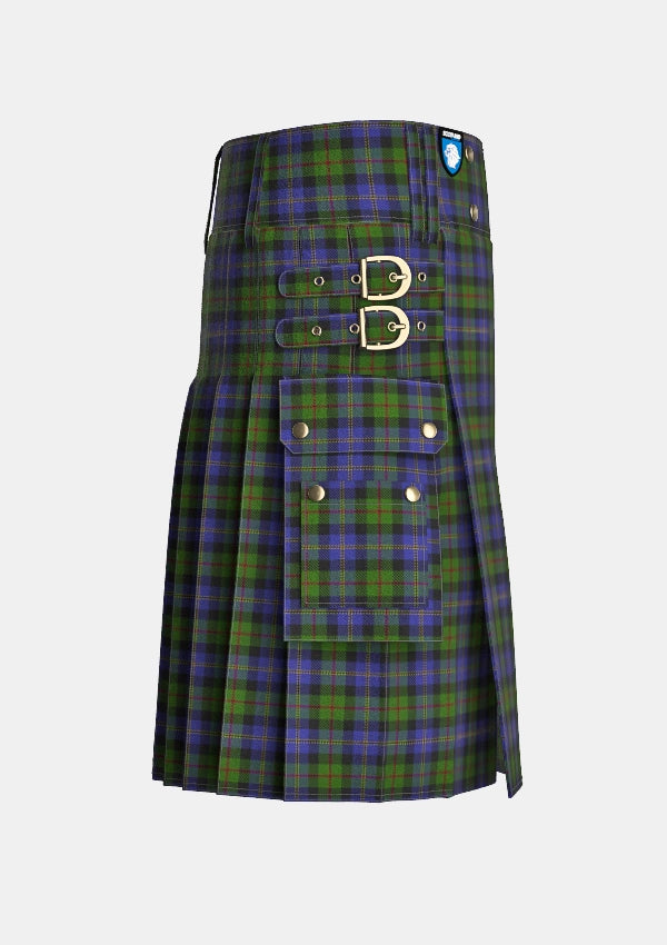 Utility_MacCaskill_Tartan_1152_kilt_right_image_with_pleated_design_and_adjustable_buckles_for_men