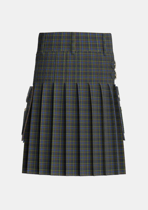 Utility_MacClellan_Tartan_325_kilt_back_image_with_pleated_design_and_adjustable_buckles_for_men