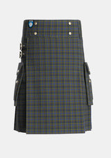 Utility_MacClellan_Tartan_325_kilt_front_image_with_pleated_design_and_adjustable_buckles_for_men