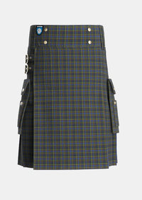 Utility_MacClellan_Tartan_325_kilt_front_image_with_pleated_design_and_adjustable_buckles_for_men