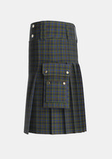 Utility_MacClellan_Tartan_325_kilt_left_image_with_pleated_design_and_adjustable_buckles_for_men