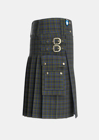 Utility_MacClellan_Tartan_325_kilt_right_image_with_pleated_design_and_adjustable_buckles_for_men