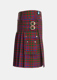 Utility_MacColl_Ancient_Tartan_1638_kilt_right_image_with_pleated_design_and_adjustable_buckles_for_men