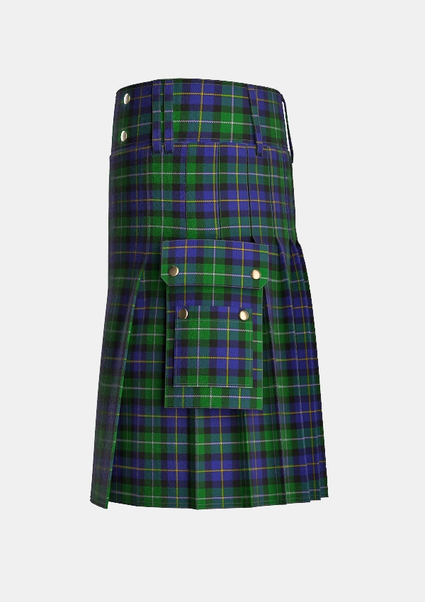 Utility_MacCormick_Tartan_7161_kilt_left_image_with_pleated_design_and_adjustable_buckles_for_men