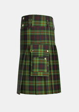 Utility_MacDiarmid_Tartan_1180_kilt_left_image_with_pleated_design_and_adjustable_buckles_for_men
